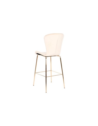 Taburete crema con respaldo