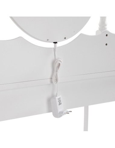 Tocador blanco con taburete y luces led