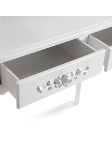 Tocador blanco con taburete y leds Charm