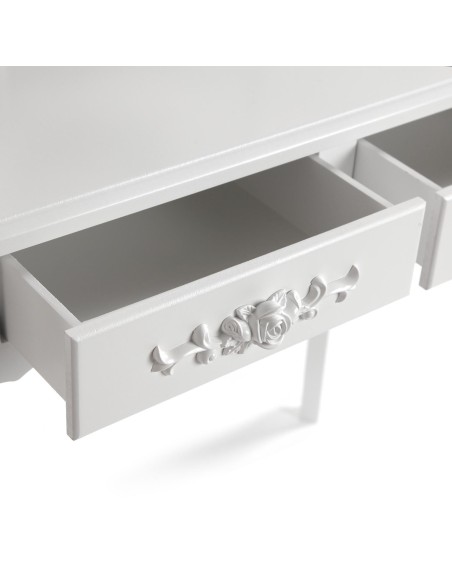 Tocador blanco con taburete y leds Charm