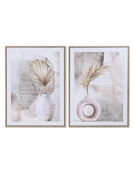 Cuadro lienzo jarrones con moldura