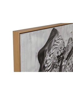 Cuadro de africana con moldura madera 2