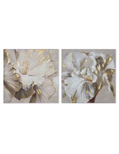 Cuadro flores sobre lienzo