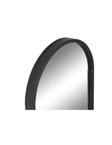 Espejo ovalado de metal negro