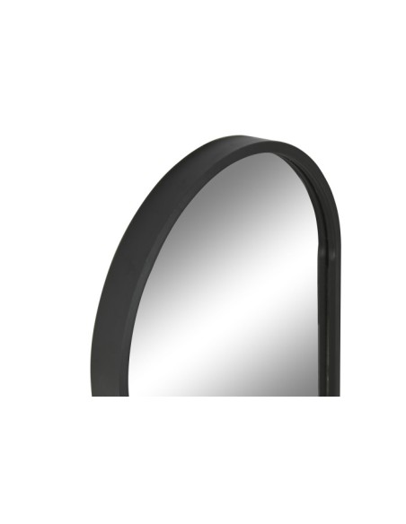 Espejo ovalado de metal negro
