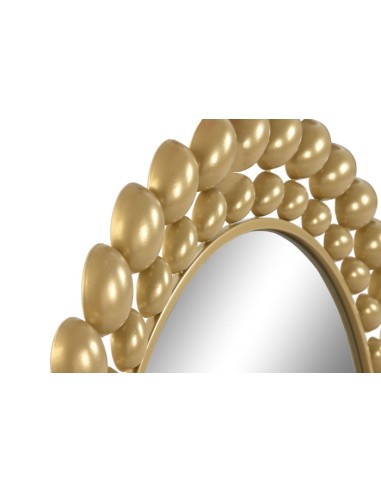 Espejo decorativo de metal en dorado