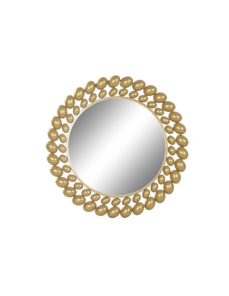 Espejo decorativo de metal en dorado