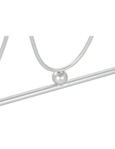 Consola de metal plateada c/base de mármol