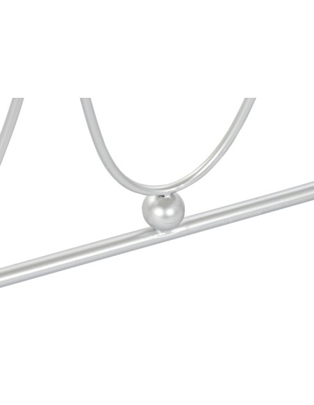 Consola de metal plateada c/base de mármol