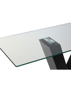 Mueble de entrada metal con cristal templado 2