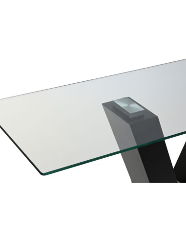 Mueble de entrada madera con cristal templado