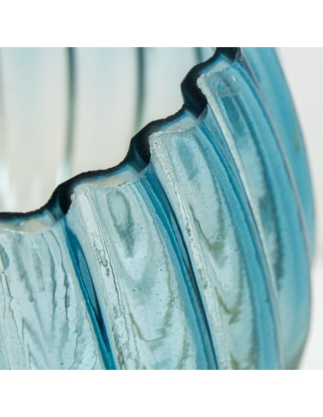 Juego 3 copas de cristal verde/azul