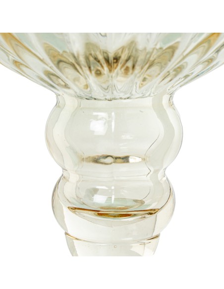 Juego 3 copas de cristal verde/azul