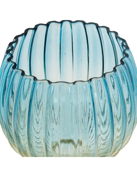 Juego 3 copas de cristal verde/azul