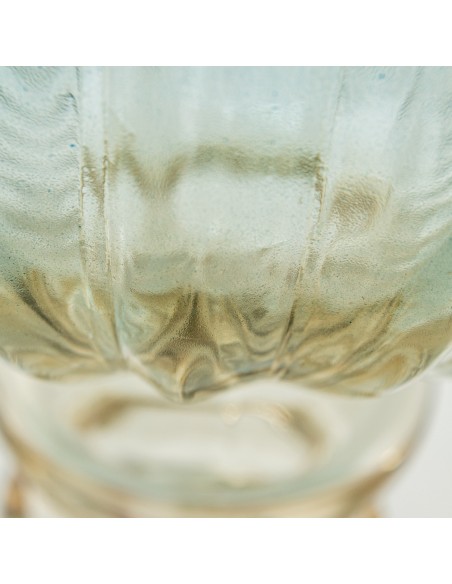 Juego 3 copas de cristal verde/azul