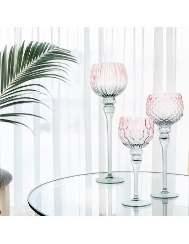 Juego 3 copas talladas rojas