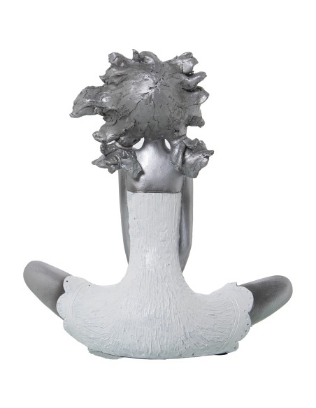 Figura niña sentada plateada