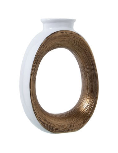 Jarrón blanco y oro diseño moderno