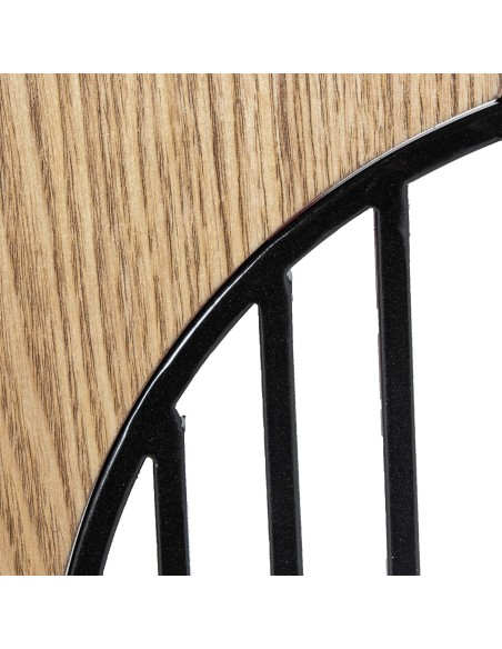 Decoración de pared metal y madera hojas