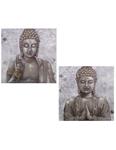 Cuadro lienzo de buda gris