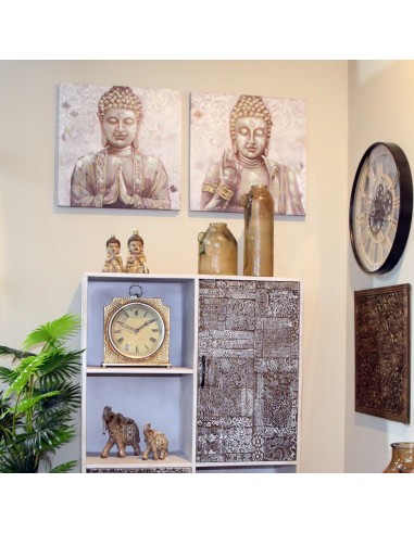 Cuadro lienzo de buda gris