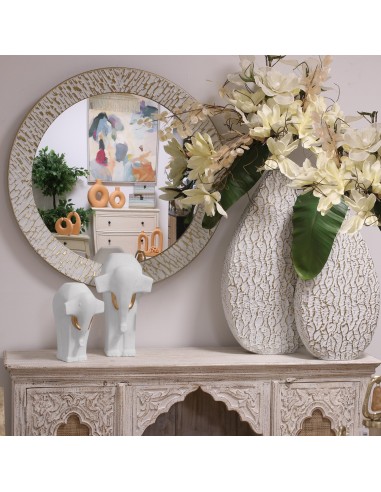 Figura cerámica elefante blanco grande