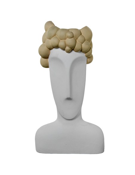 Jarrón cerámica busto blanco y crema grande Jarrón cerámica busto blanco y crema grande