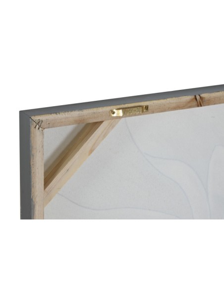 Cuadro lienzo flor plata