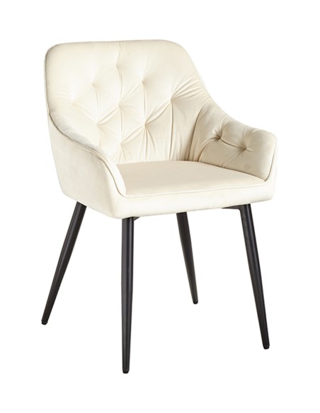 Silla terciopelo Lensa patas negras