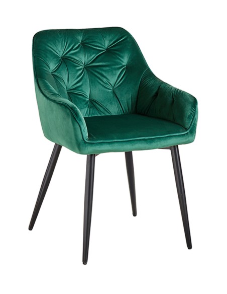 Silla terciopelo Lensa patas negras