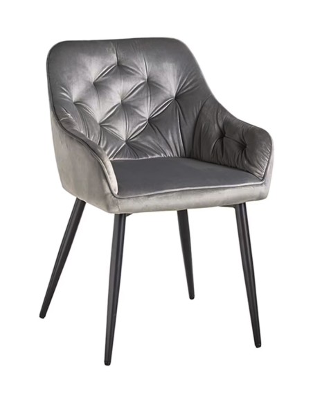 Silla terciopelo Lensa patas negras