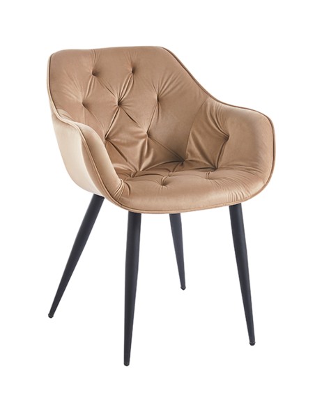 Silla Creta terciopelo patas negras