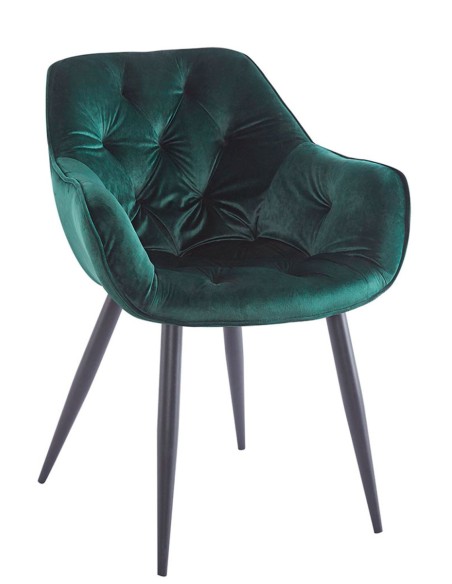 Silla Creta terciopelo patas negras