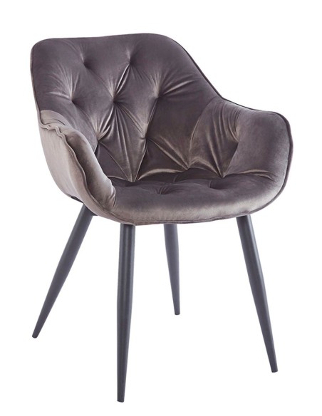 Silla Creta terciopelo patas negras