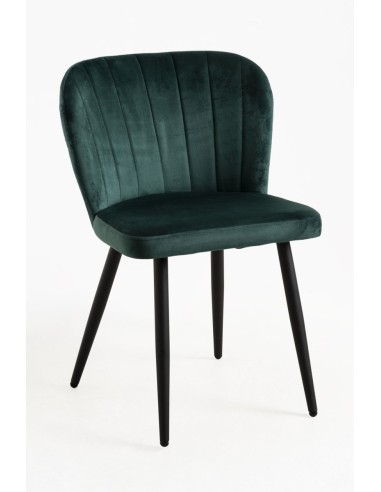 Silla terciopelo Kurt con patas negras