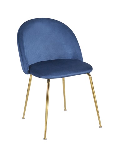 Silla en terciopelo Nilda patas doradas