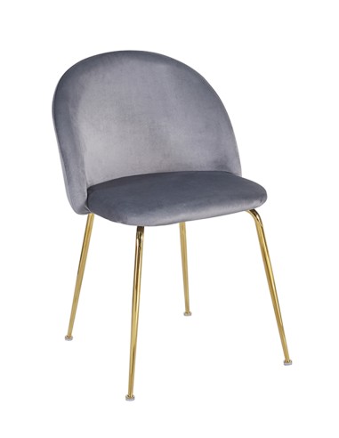 Silla en terciopelo Nilda patas doradas