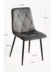 Silla terciopelo Sonki patas negras 2