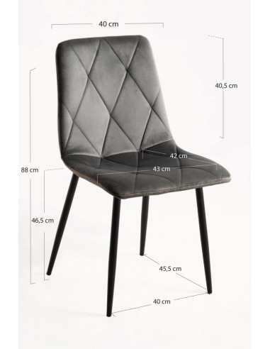 Silla terciopelo Sonki patas negras