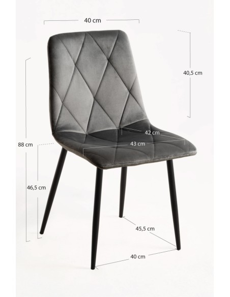 Silla terciopelo Sonki patas negras