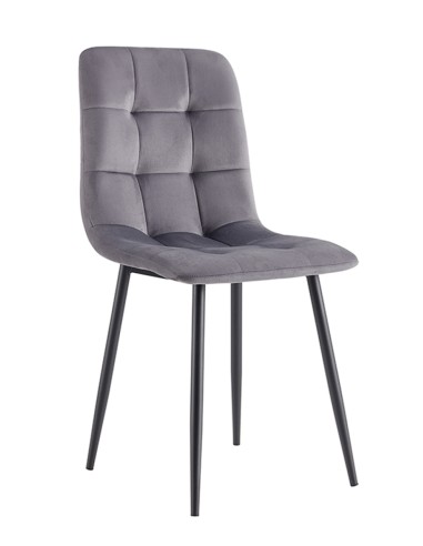 Silla terciopelo Stank con patas negras
