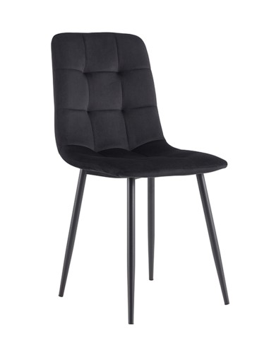 Silla terciopelo Stank con patas negras
