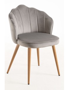 Silla terciopelo Menpu patas símil madera