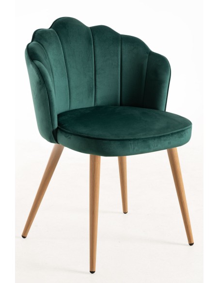 Silla terciopelo Menpu patas símil madera