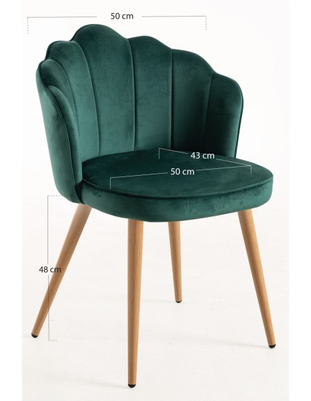 Silla terciopelo Menpu patas símil madera