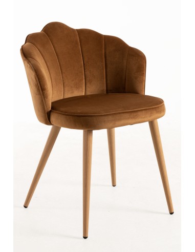 Silla terciopelo Menpu patas símil madera