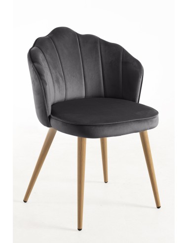 Silla terciopelo Menpu patas símil madera