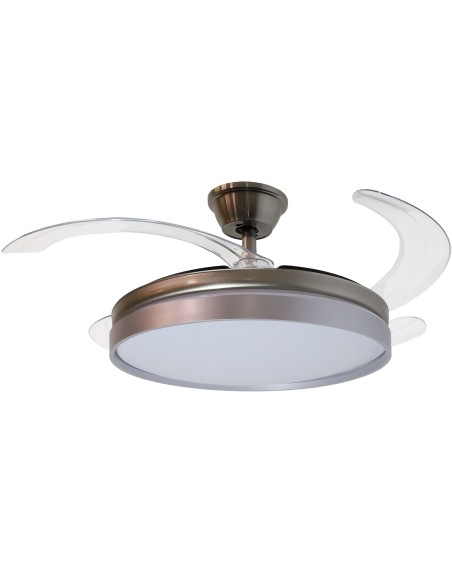 Ventilador de techo con luz plata mate