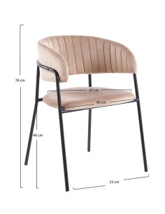 Silla Niel en terciopelo patas negras