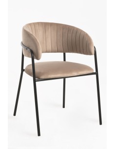 Silla Niel en terciopelo patas negras